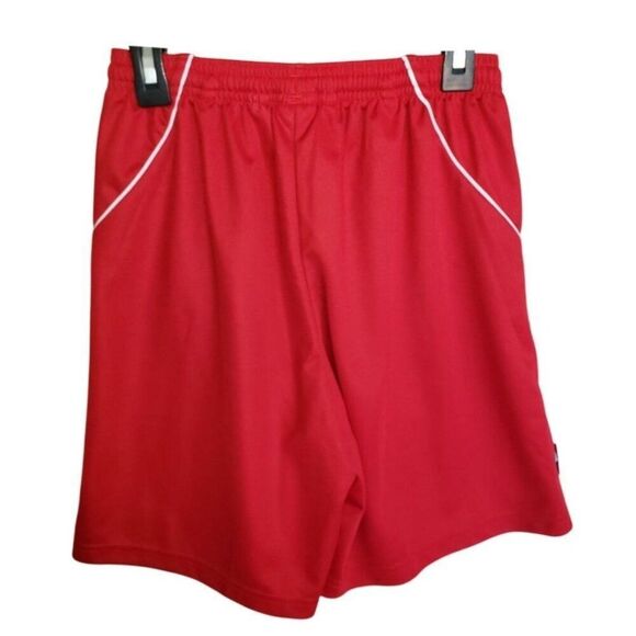 Adidas Boys Shorts L Red Athletic Long Basketball Clima365 Lightweight - Picture 4 of 6